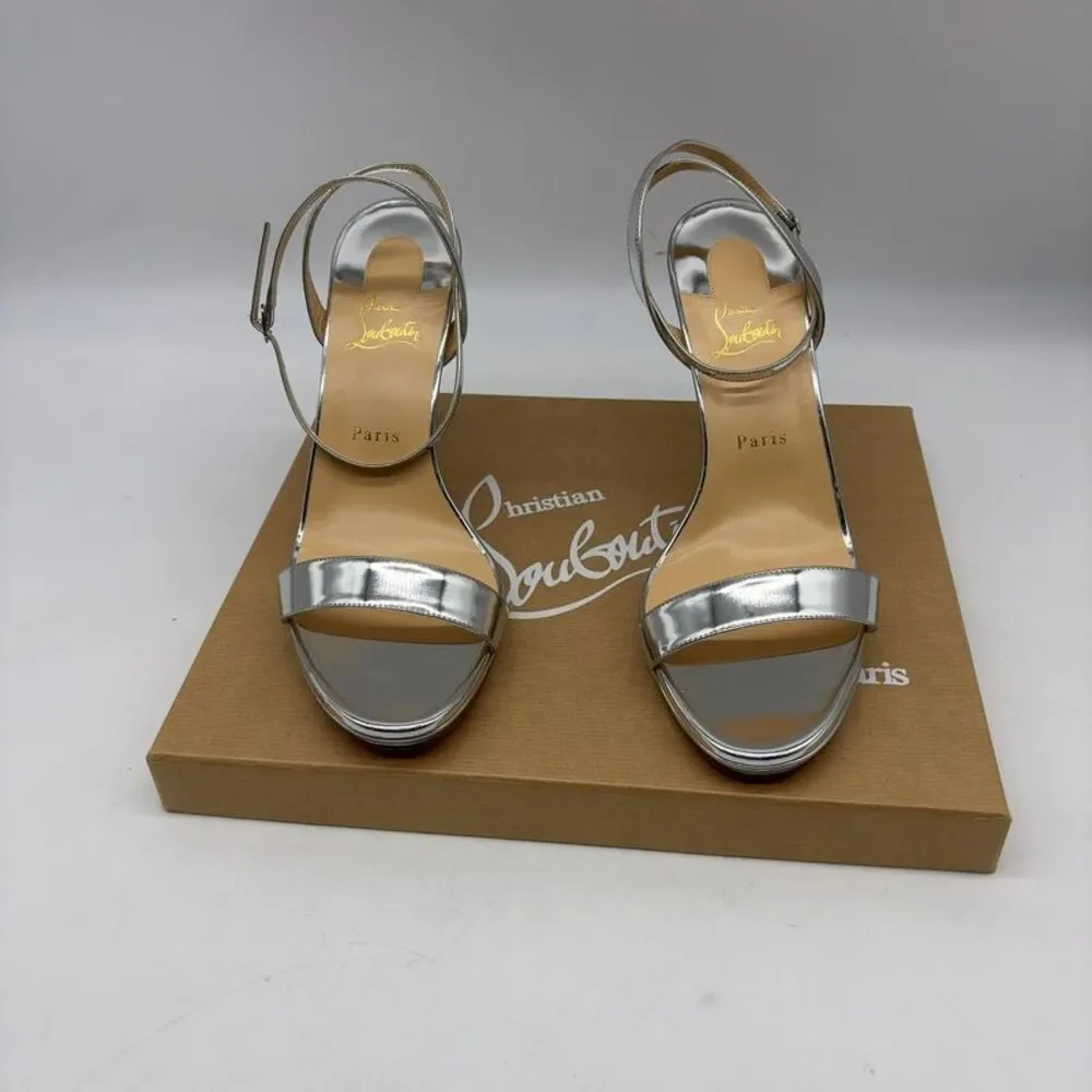 Christian Louboutin Silver Strappy Heels